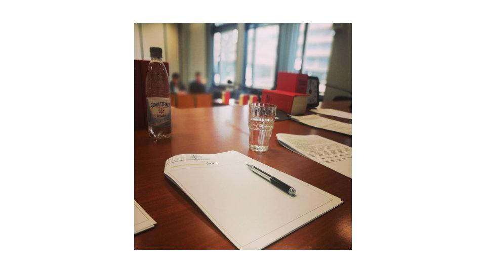 Schreibbereiter Block im Gerichtslabor